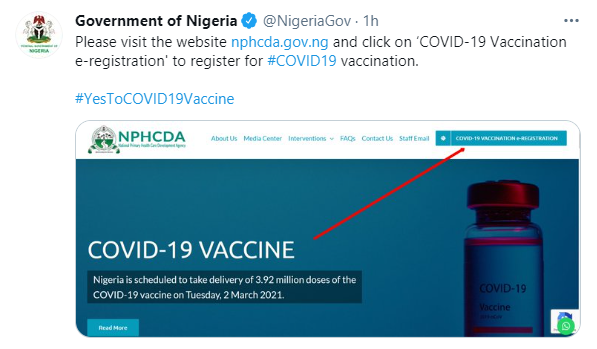 FG opens portal for online registration for COVID-19 vaccination