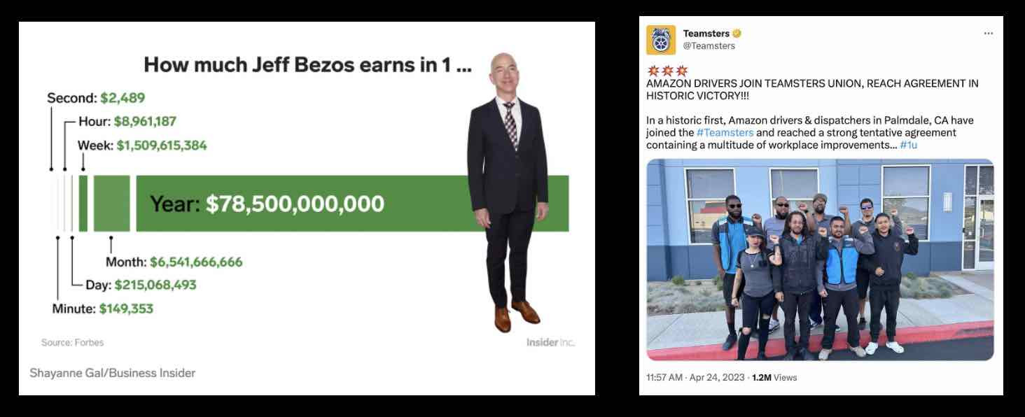 Bezos exploits Amazon drivers to get richer