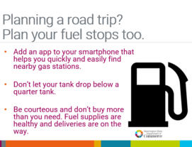 Gas pump infographic with tips for drivers 
