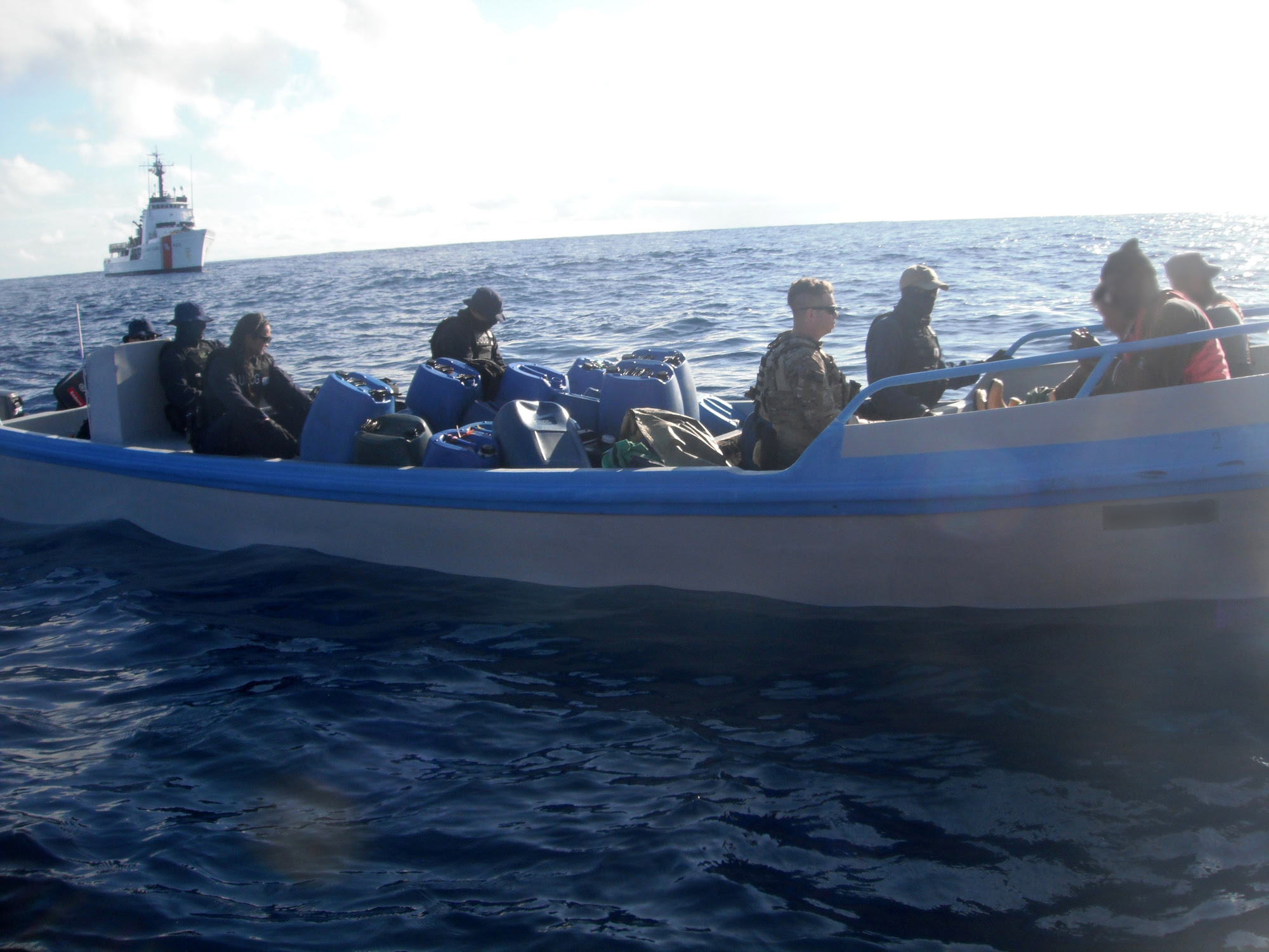 Coast Guard Cutter Steadfast crewmembers interdict suspected smuggling boat in the Eastern Pacific Ocean, seizing more than $21.5M worth of cocaine