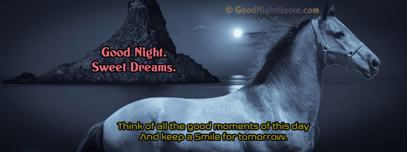 Sweet Good Night Quotes Think of all good moments of today - Good Night Banner - Whatsapp Status