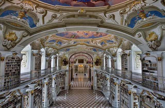This is probably the Most Beautiful Library in the World...    The World's Largest Monastic Library  The Admont Abbey in Admont, Austria contains the world's largest monastic library, as well as the largest scientific collection. The Abbey was founded by  A231cc4e-8d83-4cec-9d02-f0fb1ed89cb1