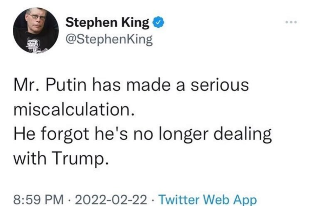 dumb Steven King Tweet
