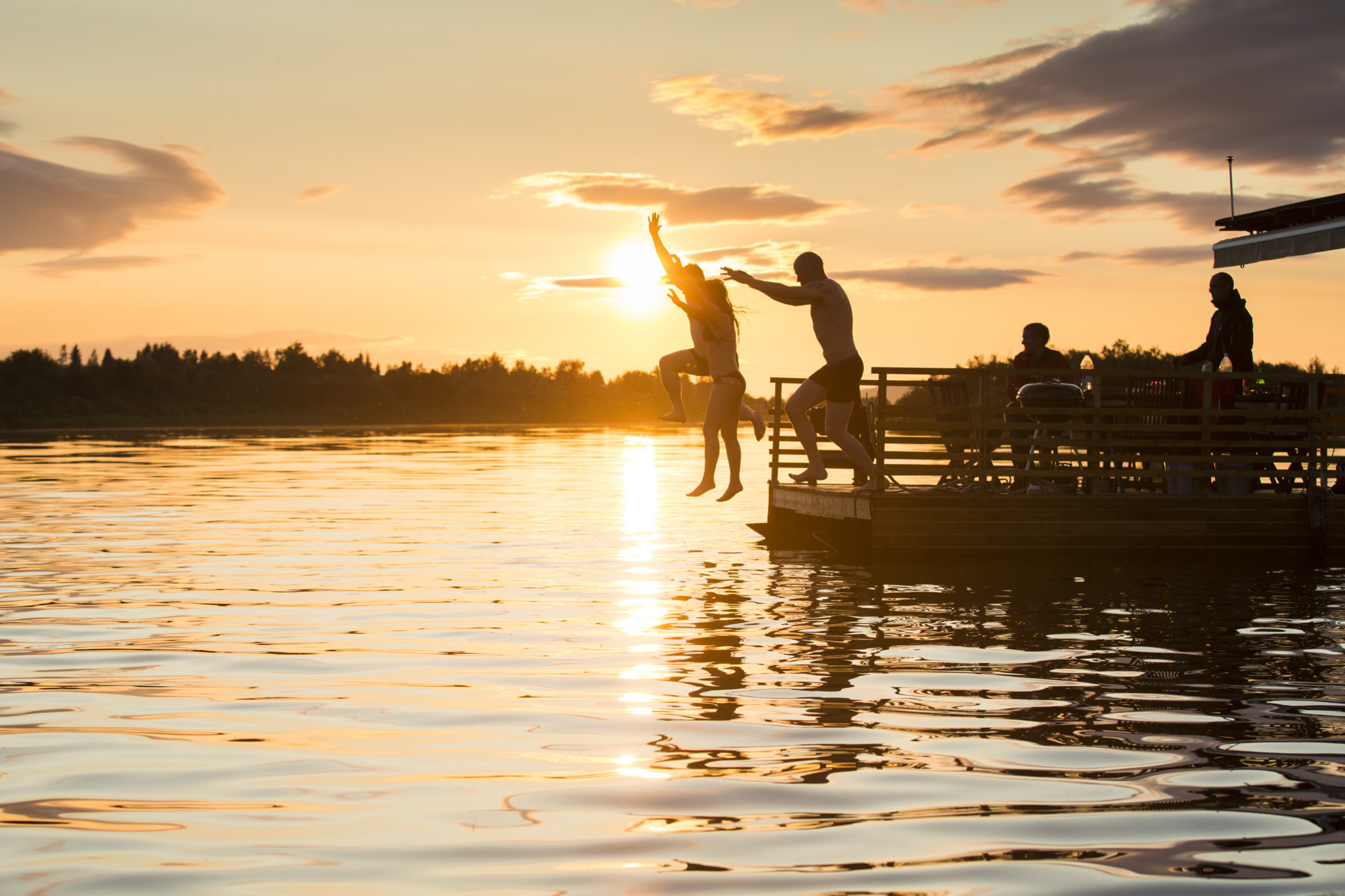 Rovaniemi Lapland Finland Midnight Sun Swimmin in Lapland Rovaniemi