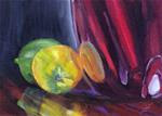 Red Vase with Lemon and Lime - Posted on Tuesday, March 31, 2015 by Linda Lowery