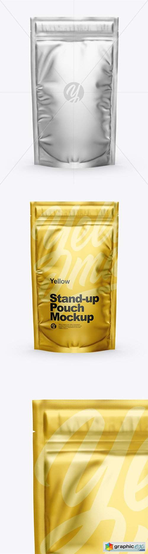 Matte Metallic Stand Up Pouch with Zipper Mockup Â» Free Download Vector