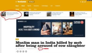 Turkey: Newspaper falsely claims that Hindus in India murdered a Muslim for killing a cow