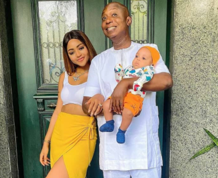 Lovely photos of actress Regina Daniels with her hubby and their son, Munir
