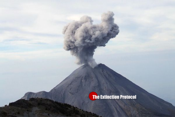  	 Mexico: Colima volcano erupts again spewing smoke and ash by The Extinction Protocol  Colima