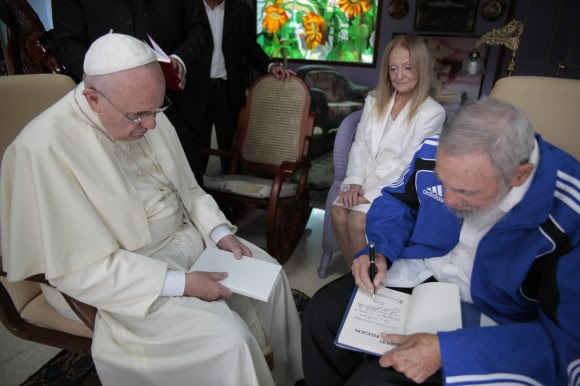 Visita de Cortesía del Papa Francisco al líder de la Revolución cubana Fidel Castro, 20 de septiembre de 2015. Foto: Alex Castro