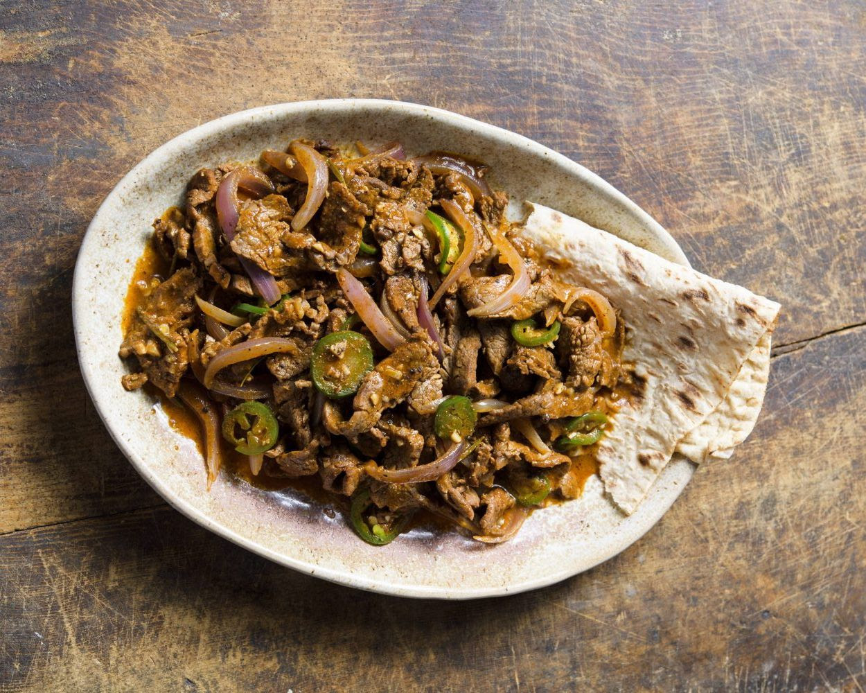 Ethiopian-Style Sautéed Beef, Onion and Chilies