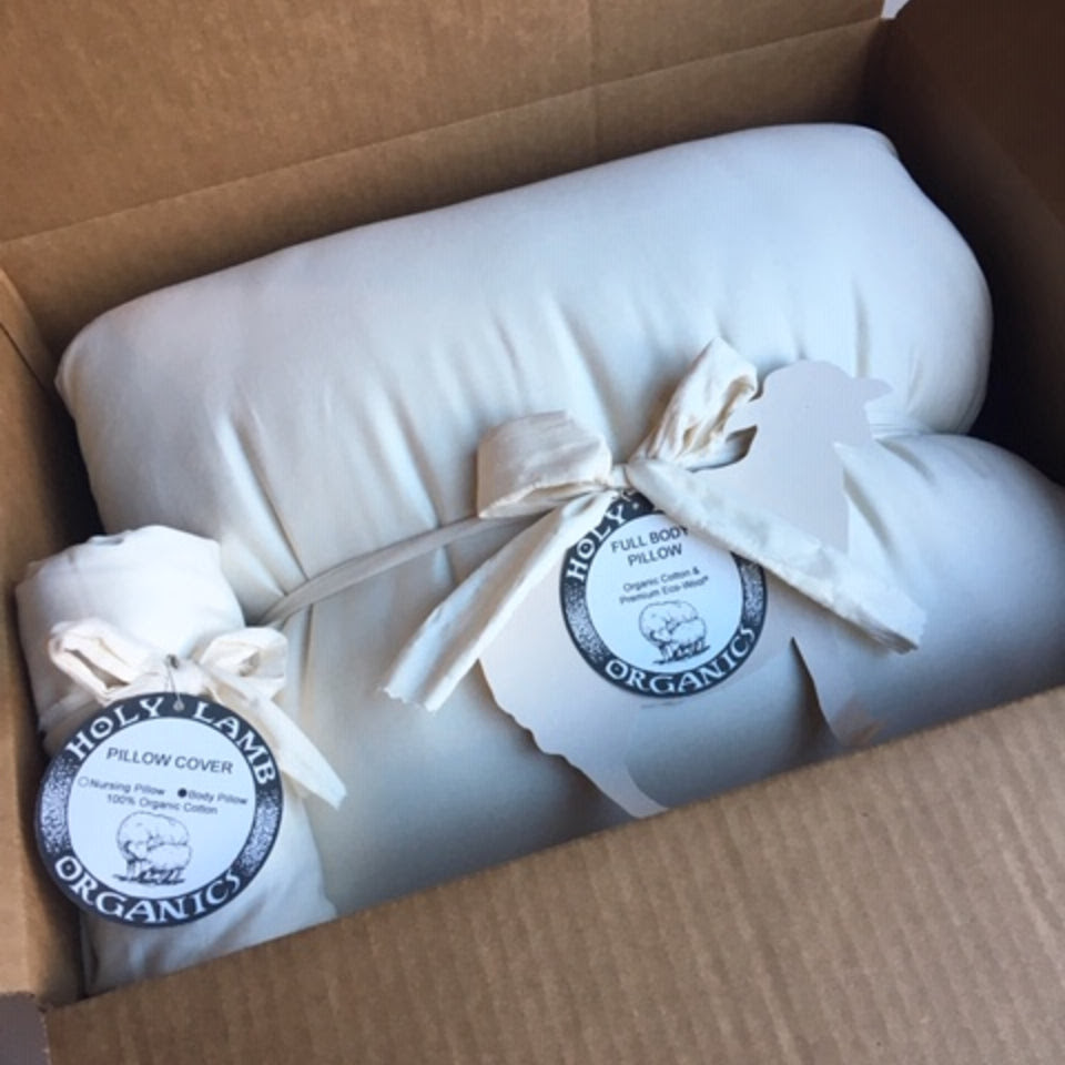 Pillow and pillowcase by Holy lamb Organics.