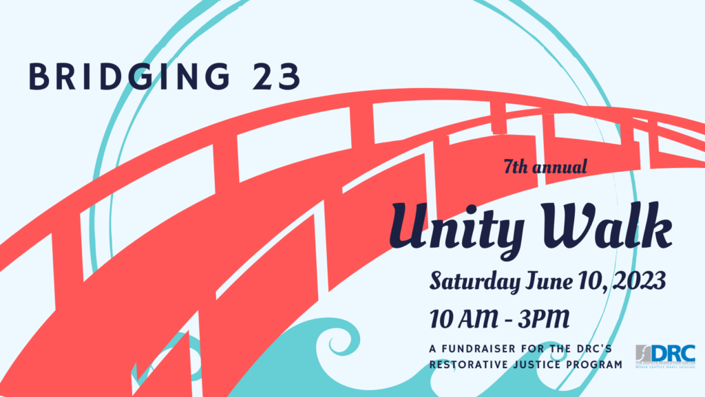 Bridging 23 Unity Walk image. Picture shows a red bridge against a light blue background.