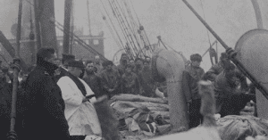burial-at-sea of 116 third class passengers on the Titanic