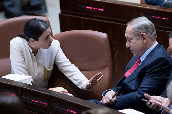 Prime Minister Benjamin Netanyahu with Justice Minister Ayelet Shaked
