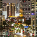 Downtown San Diego at night. Photo by Tony Webster via Wikimedia Commons