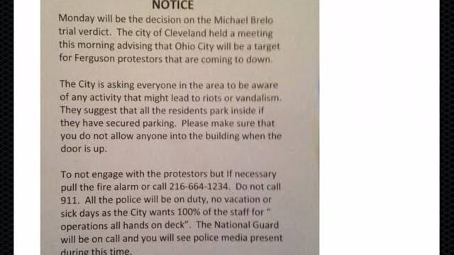 Warning Sent to Cleveland Residents: Provocateurs In Town, Brelo Decision On Monday