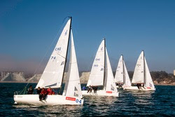 J/70s sailing upwind off Algarrobo, Chile