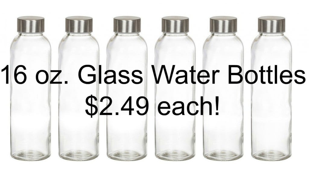 16 oz. Glass Water Bottles wit...