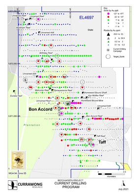 Figure 2 Beechworth: Hillsborough Area Gold Geochemistry (CNW Group/Fosterville South Exploration Ltd.)