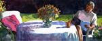 Watercolor: Reading on the Patio - Posted on Thursday, March 19, 2015 by Belinda Del Pesco