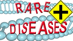 Rare Diseases with DNA and an intersection sign