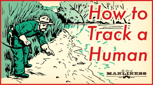 man tracking human footprints on river bed illustration
