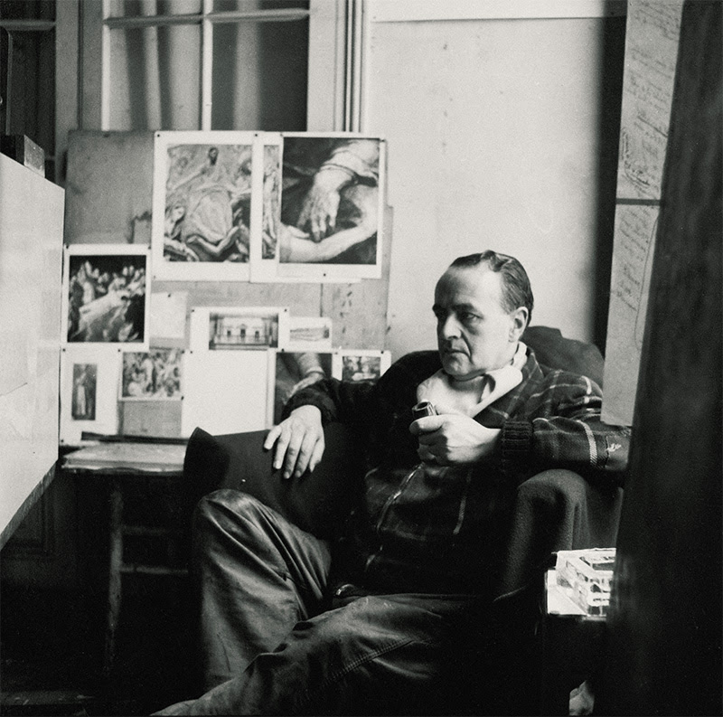 Luis Fernández en su estudio de la rue de Vaugirard, 1957 © Fondo Luis Fernández. Museo de Bellas Artes de Asturias, Oviedo