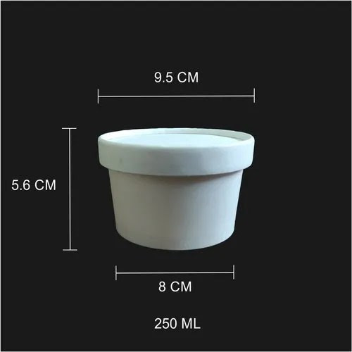 White Paper Food Container Tub, Size 250ml, Riddhi Enterprises ID
