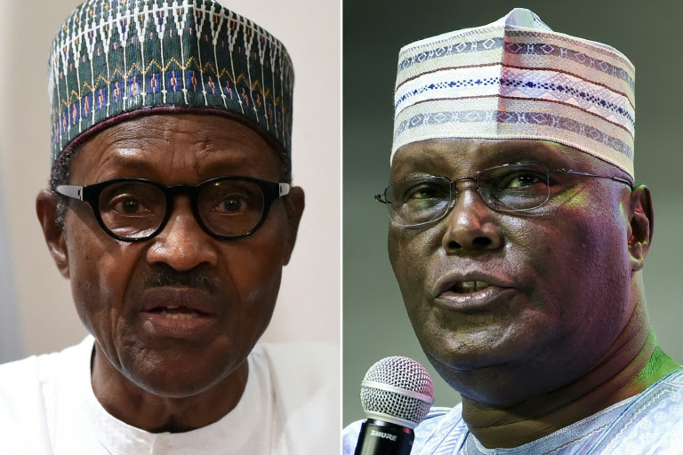 Atiku Abubakar and Muhammadu Buhari are the front-line candidates of the presidential election (AFP)