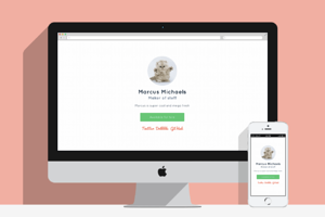 One page personal website