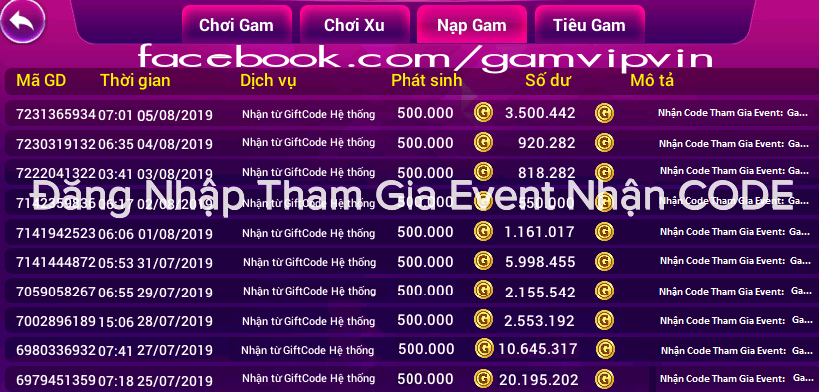 Cổng nhận Code Gamvip 500K miễn phí từ GamVip- G88 Vin SNboPDx
