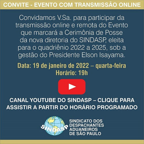 CONVITE - EVENTO COM TRANSMISSÃO