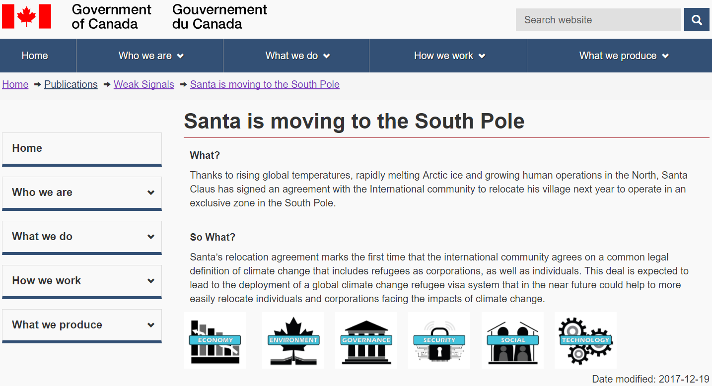 Gov’t Website Claims Santa Will Move To The South Pole To Escape ‘Global Warming’