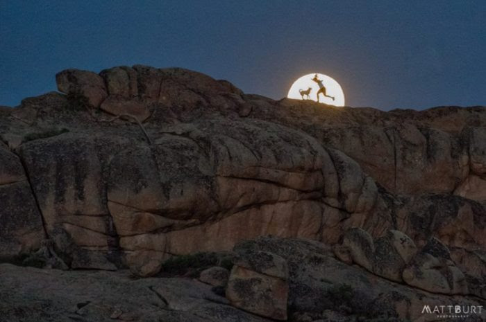 Full moon on June 2, 2015 at Hartman Rocks, Gunnison, Colorado, by Matt Burt.