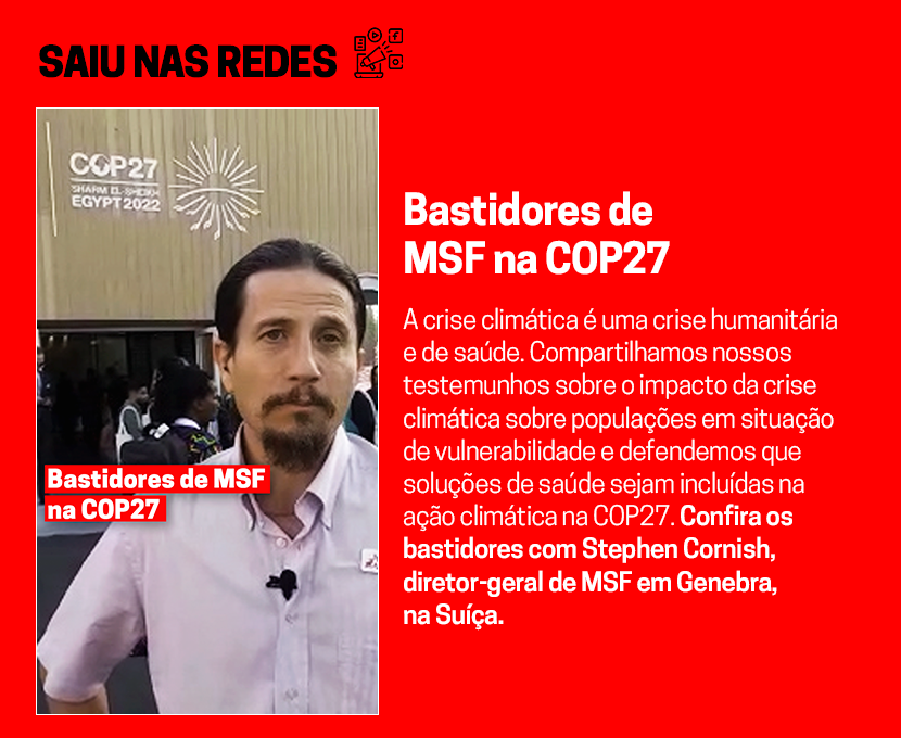 Bastidores de MSF na COP27