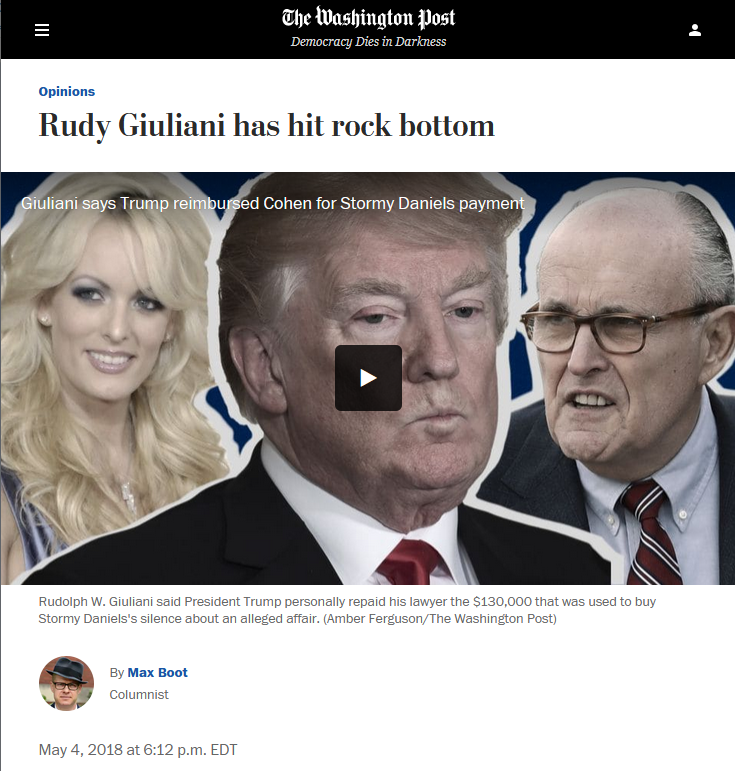 WaPo: Rudy Giuliani Has Hit Rock Bottom
