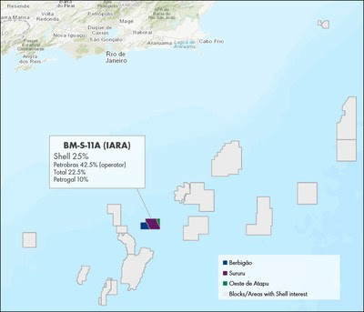 Map of BM-S-11A offshore Santos Basin, Brazil