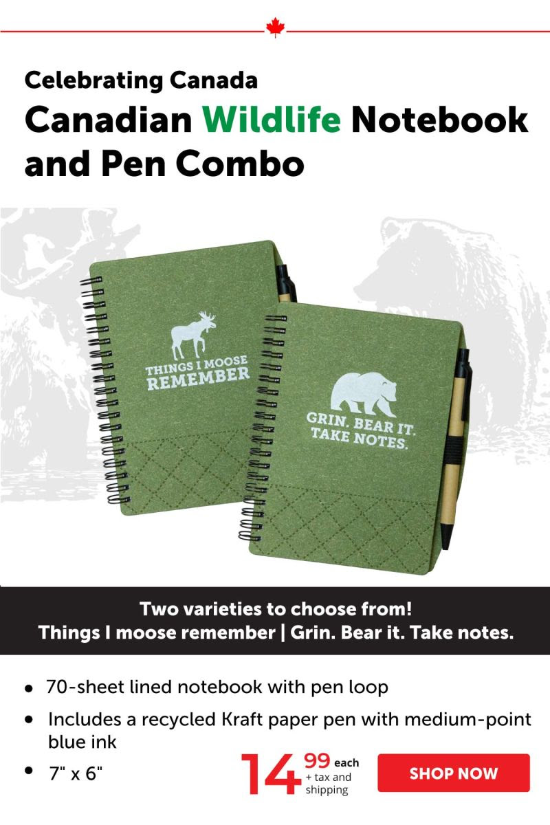 Canadian Wildlife Notebook and Pen Combo