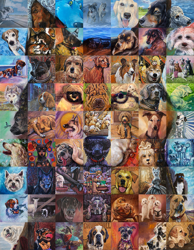 DOG- Wolf to Best Friend Mural (Detail) 100 Artists, 1 unified mural