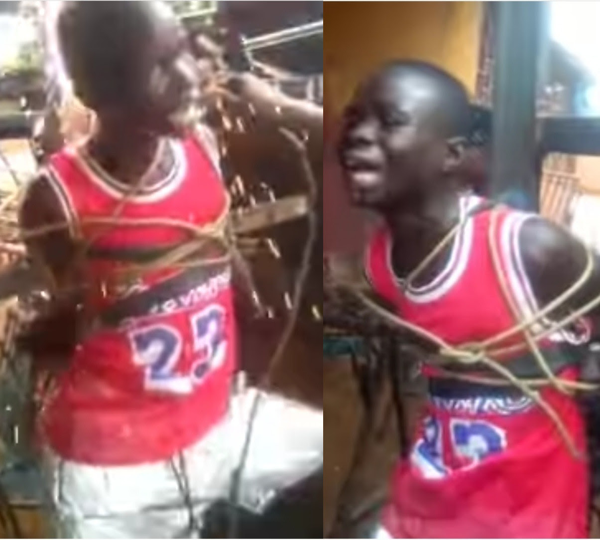 Heartbreaking footage shows boy begging for mercy as he