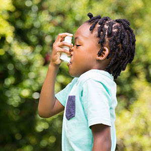 Child using inhaler