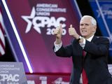 Vice President Mike Pence gives the thumbs-up during the Conservative Political Action Conference, CPAC 2020, at the National Harbor, in Oxon Hill, Md., Thursday, Feb. 27, 2020. (AP Photo/Jose Luis Magana)