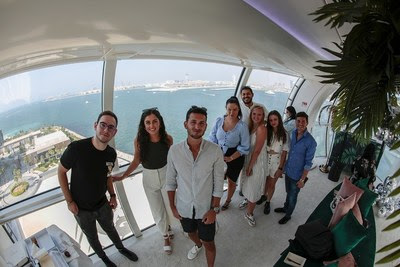 The winners of the Bluewaters tickets competition enjoy the inaugural ride of Ain Dubai The winners of the Bluewaters tickets competition enjoy the inaugural ride of Ain Dubai