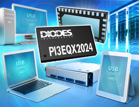 USB 3.2 Gen 2x2, 20 Гбит/с, Linear ReDriver повышает качество сигнала сверхскоростных интерфейсов USB Type-C от Diodes Incorporated