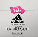 Flat 40% off + extra 25% off on shoes by Adidas 