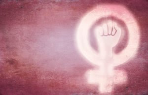 Image of female symbol on wall