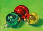 3 New Ornaments,still life,oil on canvas,5x7,price$200 - Posted on Tuesday, November 11, 2014 by Joy Olney