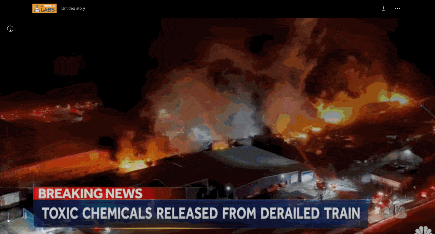 Norfolk Southern toxic train crash releases dangerous chemicals into the air and streams