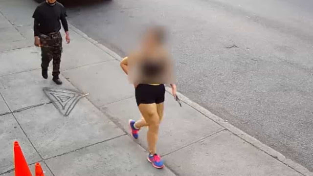 Homem ataca mulher durante caminhada em Brooklyn. Imagens